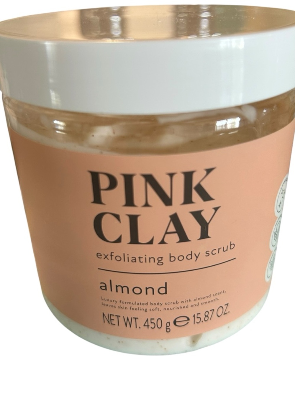Pink Clay Almond Exfoliating Body Scrub - Peach